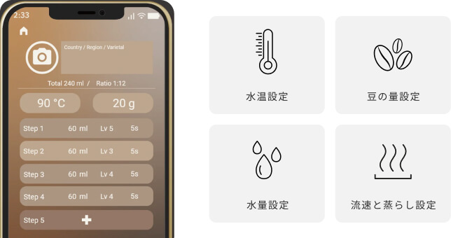 コーヒーメーカーでもIoTスマホで簡単！ 専用アプリ