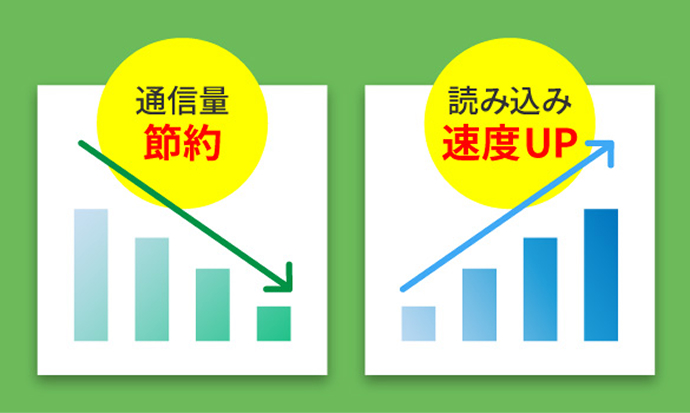 通信料節約　読み込み速度UP