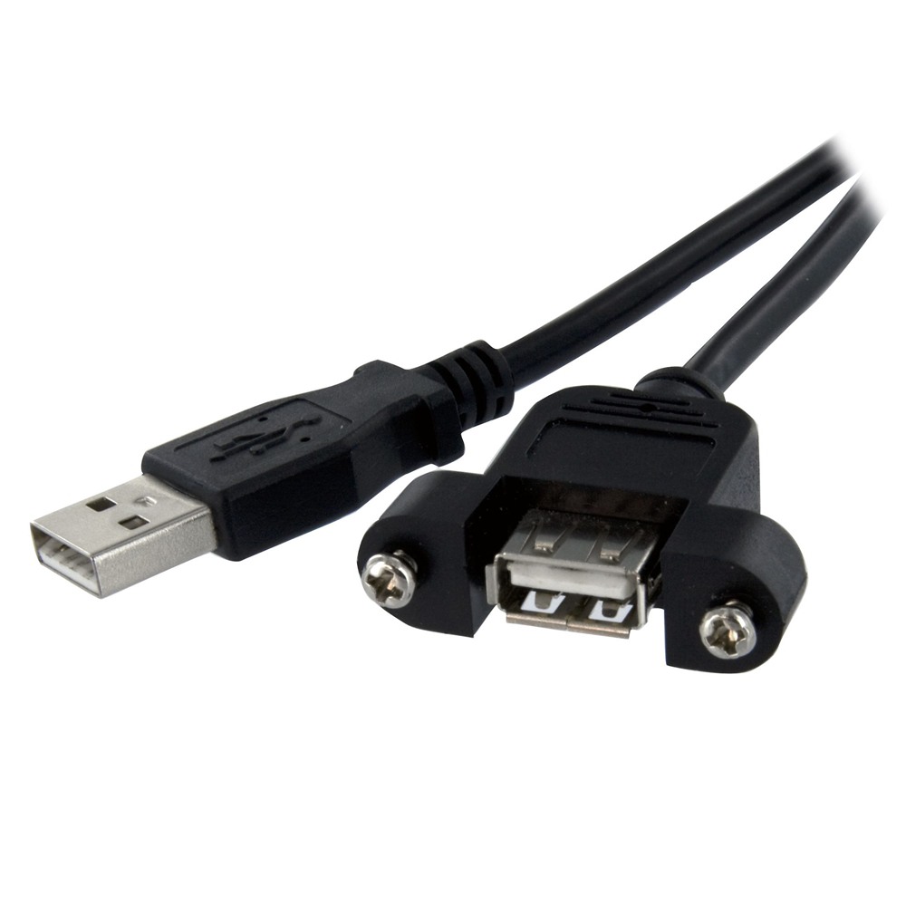StarTech スターテック USBケーブル/パネルマウント型/A-A/30cm/USB 2.0/メス・オス