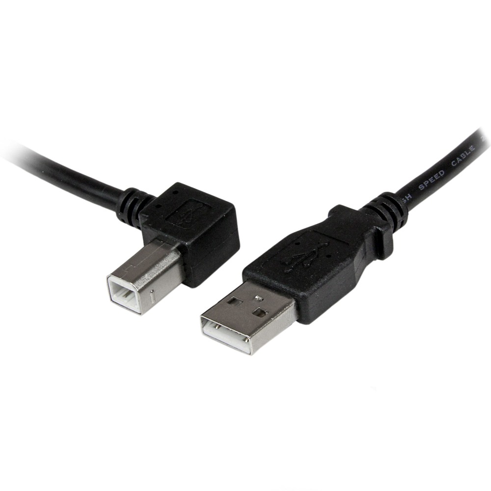 StarTech スターテック USBケーブル/A-B/2m/USB 2.0/480Mbps/左L型/オス・オス/BK