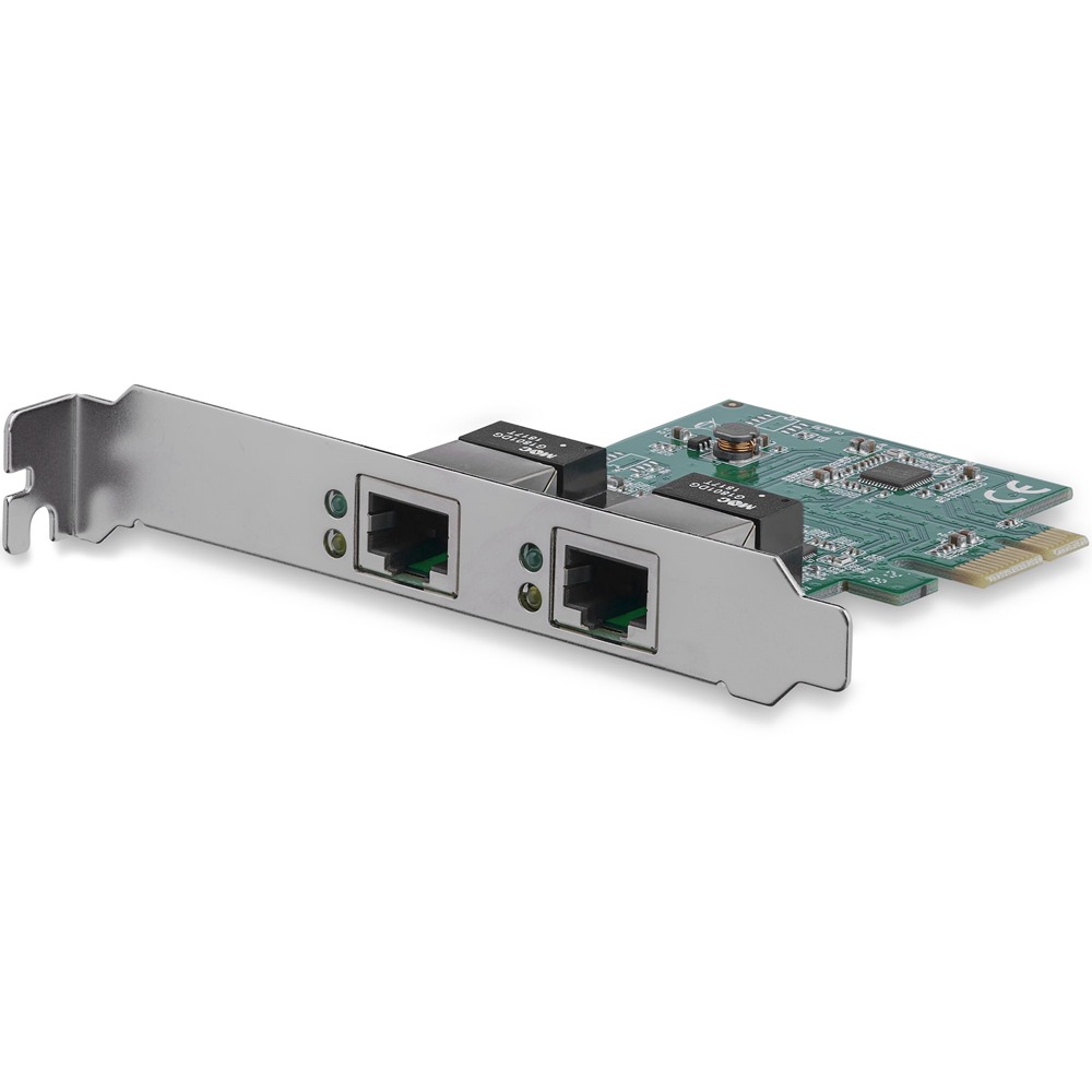 StarTech スターテック LANカード/PCIeE/x1/2x RJ45/10/100/1000Mbps/Win & Mac