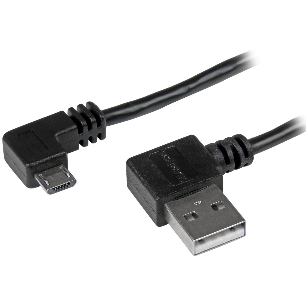 StarTech USBマイクロB変換ケーブル 1m L型右向き Micro-B(オス) - Type-A(オス)