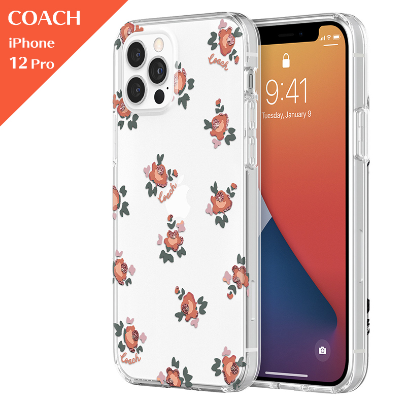 【アウトレット】COACH コーチ iPhone 12 Pro / 12  ケース Protective Floral Melon Multi 花柄