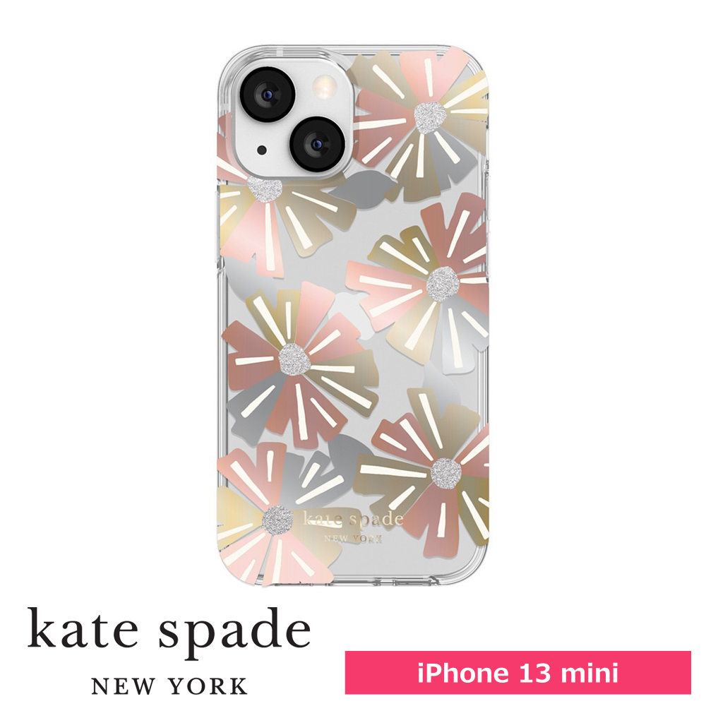 【アウトレット】kate spade ケイトスペード スマホケース ハード ケース iPhone13mini 花柄 クリア 2021 KSNY Protective HS Case Wallflower