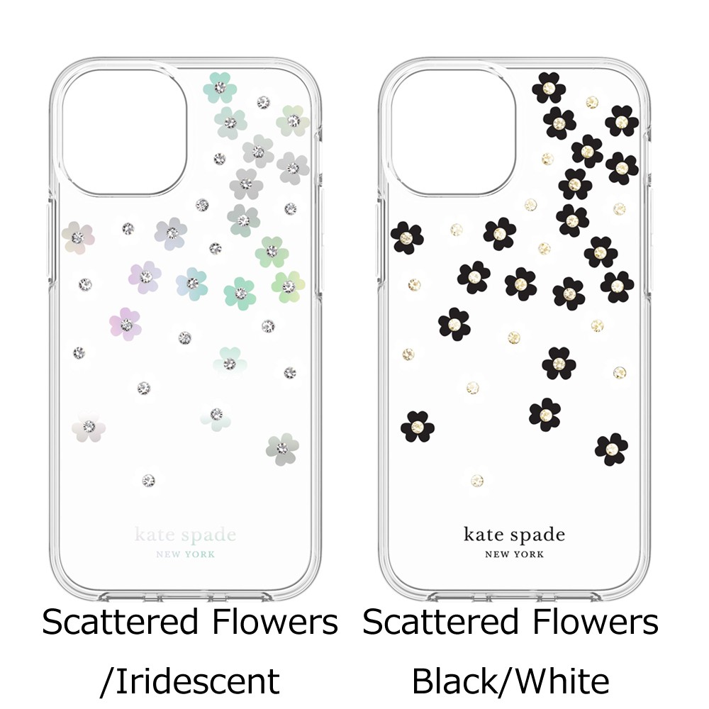 kate spade ケイトスペード スマホケース ハード ケース iPhone13mini 花柄 クリア 2021 KSNY Protective  Case Scattered Flowers Black Whit | SoftBank公式 iPhone/スマートフォンアクセサリーオンラインショップ