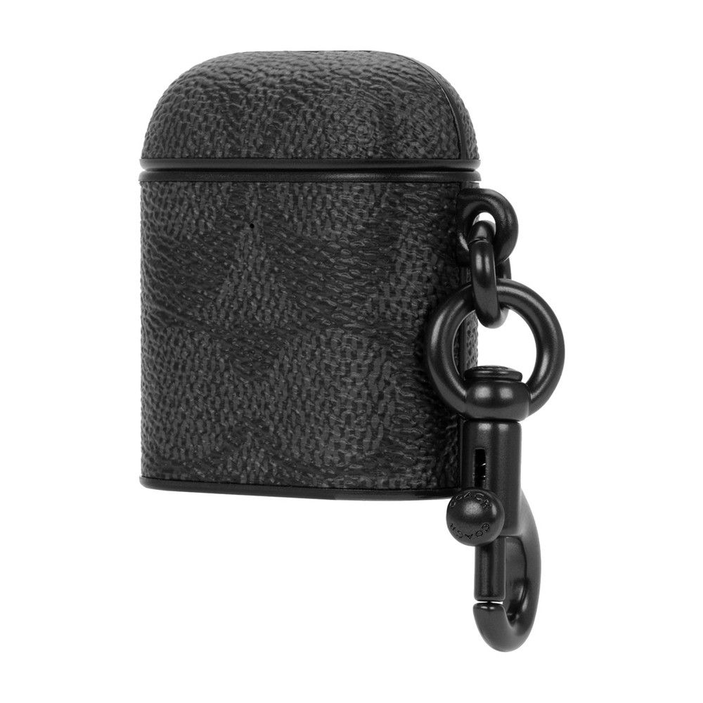 COACH コーチ AirPods ケース   革 レザー Coach柄 ブラック 2021 Coach Leather AirPods Case Signature C Charcoal