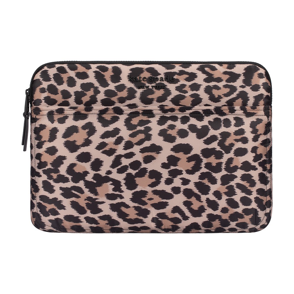 【アウトレット】kate spade ケイトスペード PC ケース スリーブ ヒョウ柄 アニマル柄 2021 KSNY Puffer Sleeve for 14 Laptop Classic Leopard