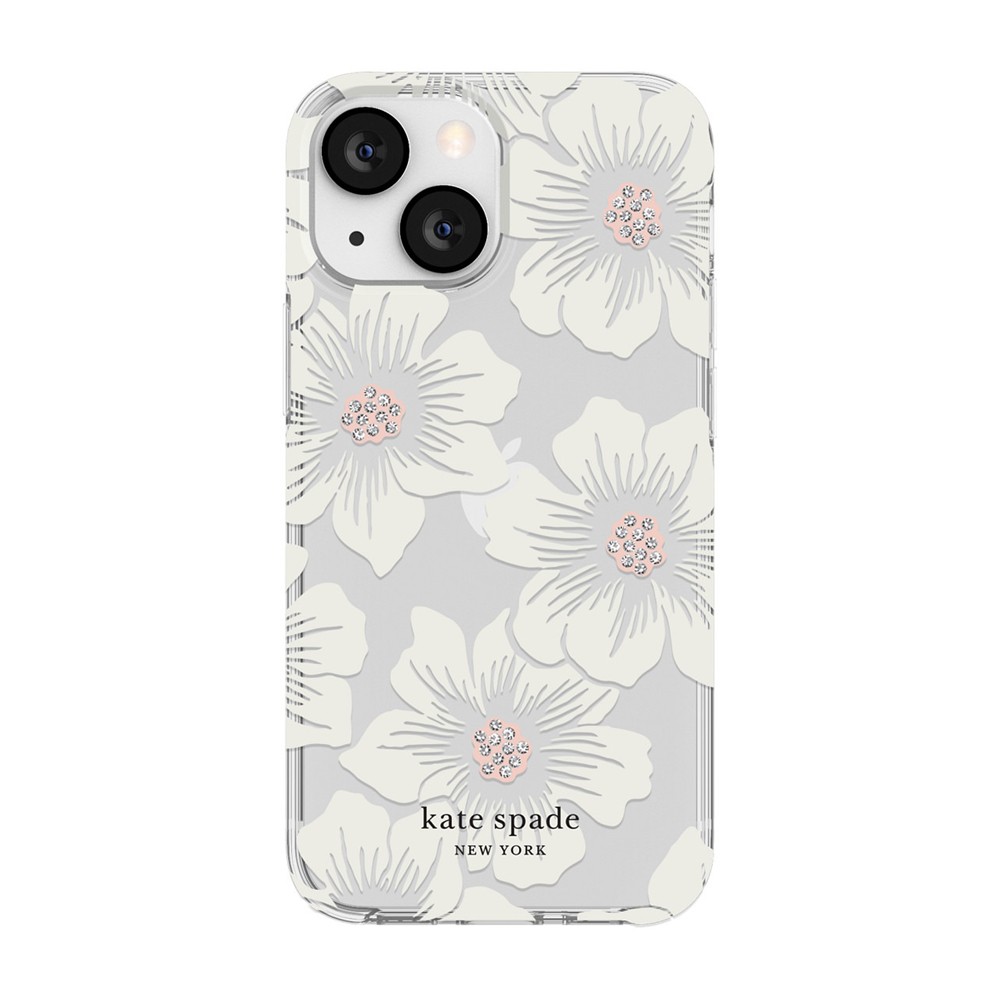 【アウトレット】iPhone13 mini kate spade ケイトスペード スマホケース ハード ケース  花柄 クリア 2021 KSNY Protective Case Hollyhock Floral Clear Cream