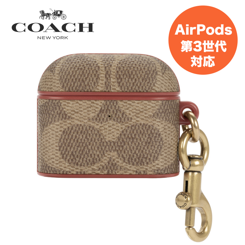 COACH コーチ Leather AirPods （第3世代） Case - Signature C Khaki 