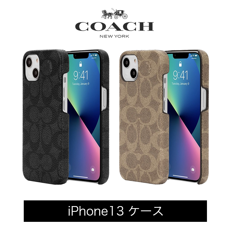 COACH コーチ スマホケース ハード ケース iPhone13 PVCレザー Coach柄 