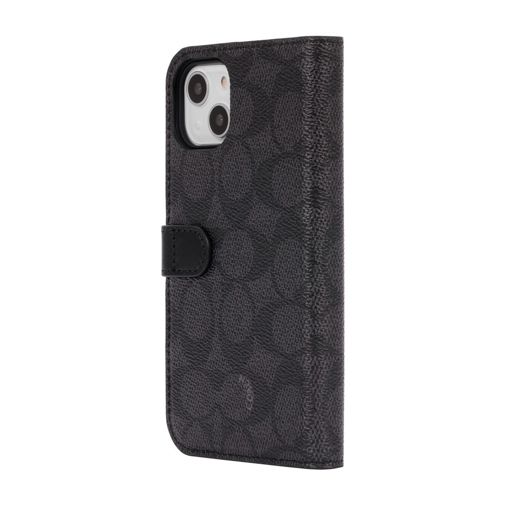 Coach コーチ スマホケース 手帳型 Iphone13 レザー Coach柄 ブラック 2021 Coach Folio Case Signature C Black Softbank公式 Iphone スマートフォンアクセサリーオンラインショップ