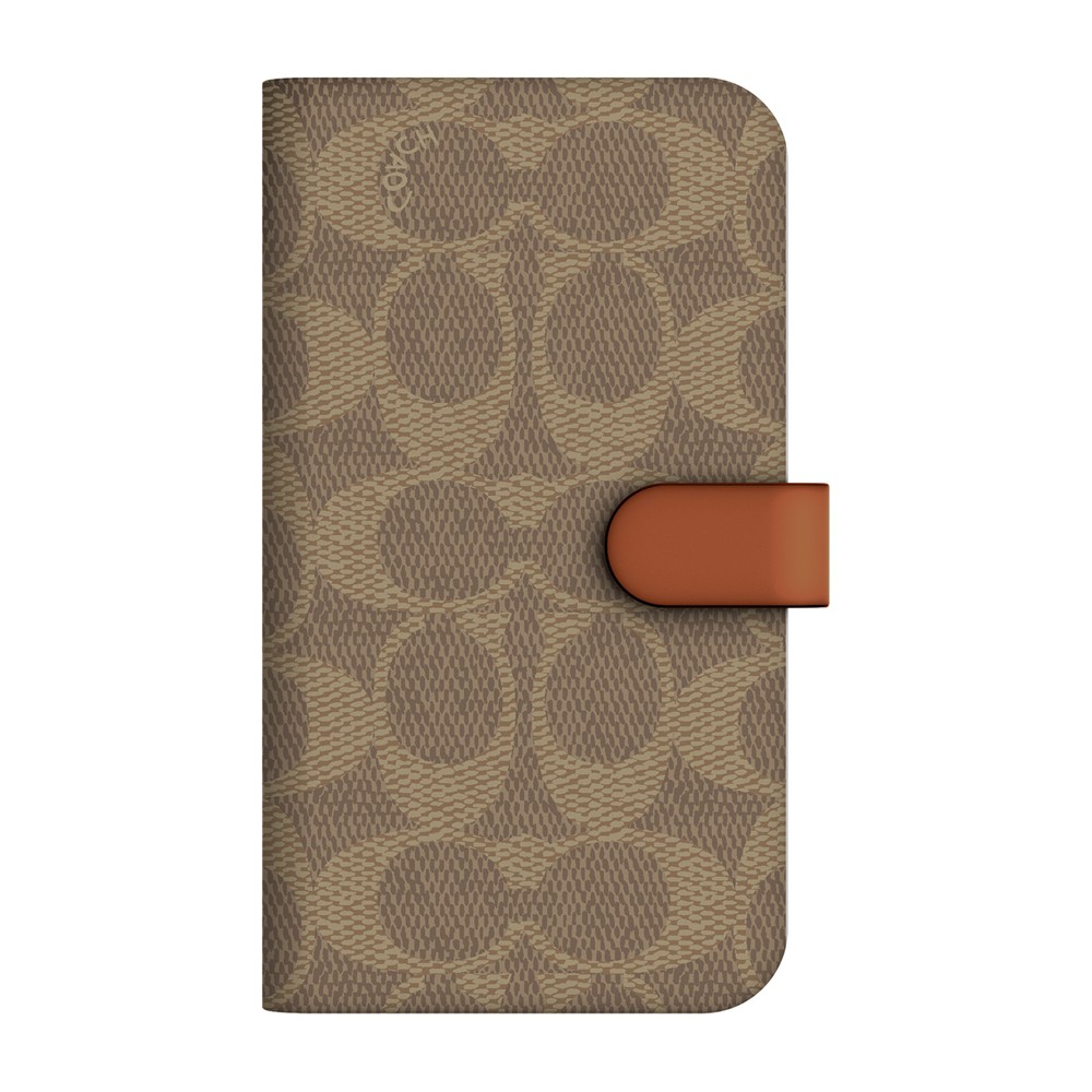 Coach コーチ スマホケース 手帳型 Iphone13 レザー Coach柄 ブラウン 2021 Coach Folio Case Signature C Khaki Softbank公式 Iphone スマートフォンアクセサリーオンラインショップ
