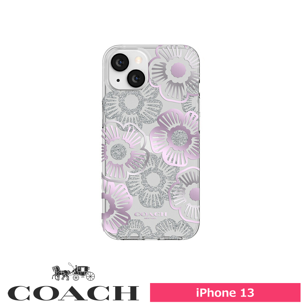COACH iPhone 13 Protective Case Tea Rose Purple MagSafeチャージ対応