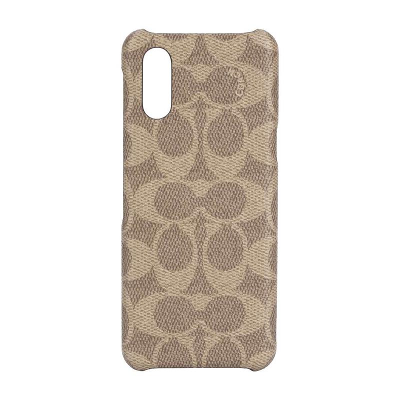 【アウトレット】 COACH Coach Slim Wrap Case for シンプルスマホ６ - Signature C Khaki