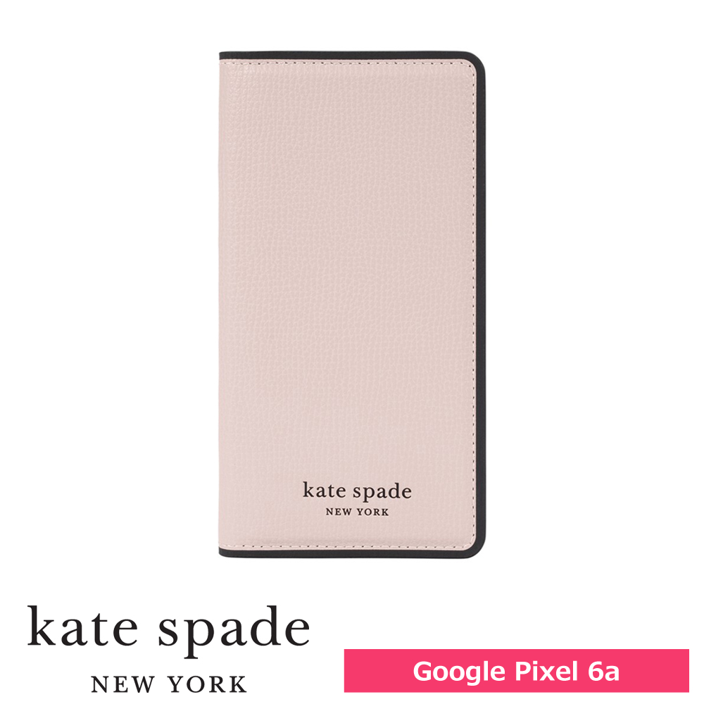 【アウトレット】Google Pixel 6a kate spade KSNY Folio Case - Pale Vellum/Black