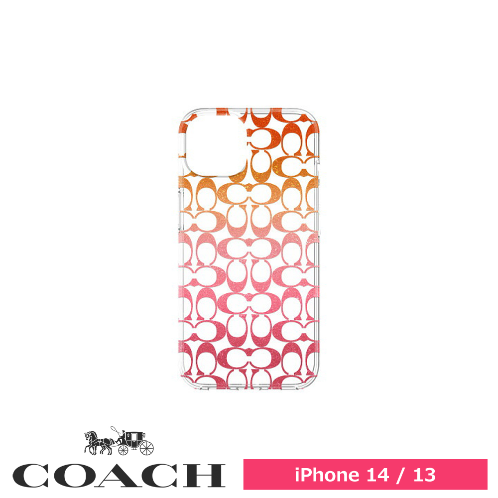 【アウトレット】COACH コーチ iPhone 14 / iPhone 13  Coach Protective Case - Signature C Pink Ombre