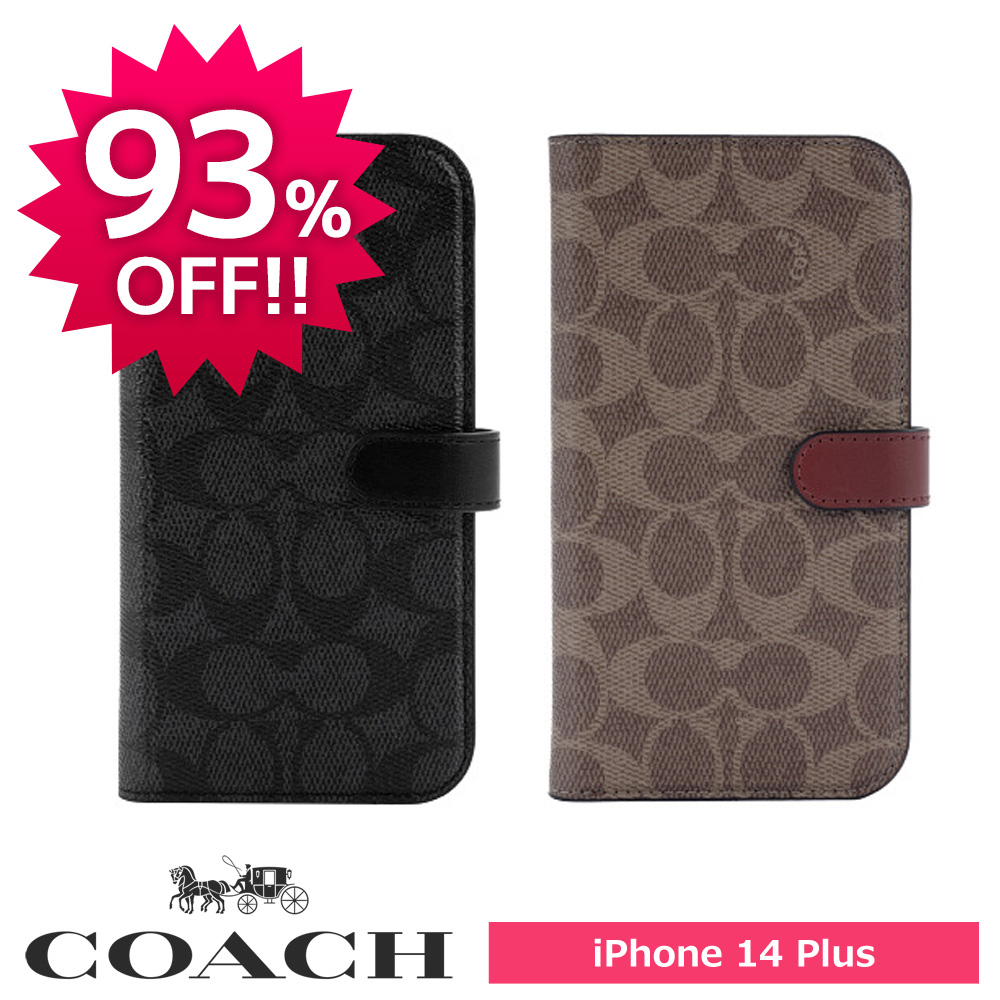 12/26までの大特価】【アウトレット】iPhone 14 Plus Coach コーチ Folio Case - Signature C Black  | スマート家電／IoTを進めるならトレテク公式通販サイト