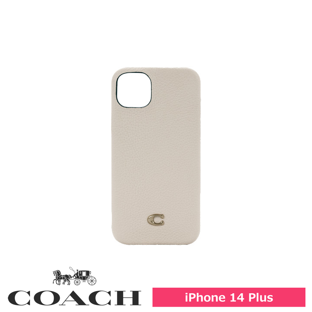 【アウトレット】COACH コーチ iPhone 14 Plus Coach Slim Wrap - Ivory C Plaque