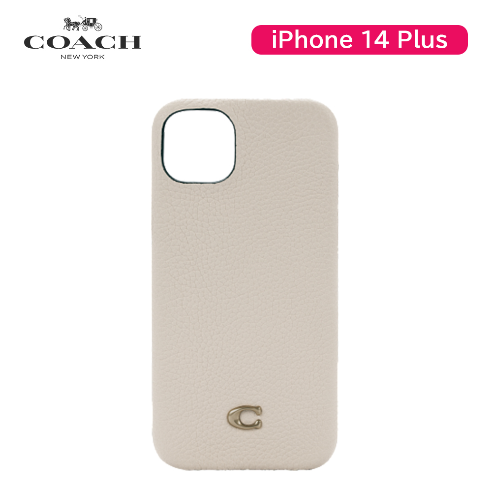 【アウトレット】iPhone 14 Plus COACH コーチ Slim Wrap - Ivory C Plaque