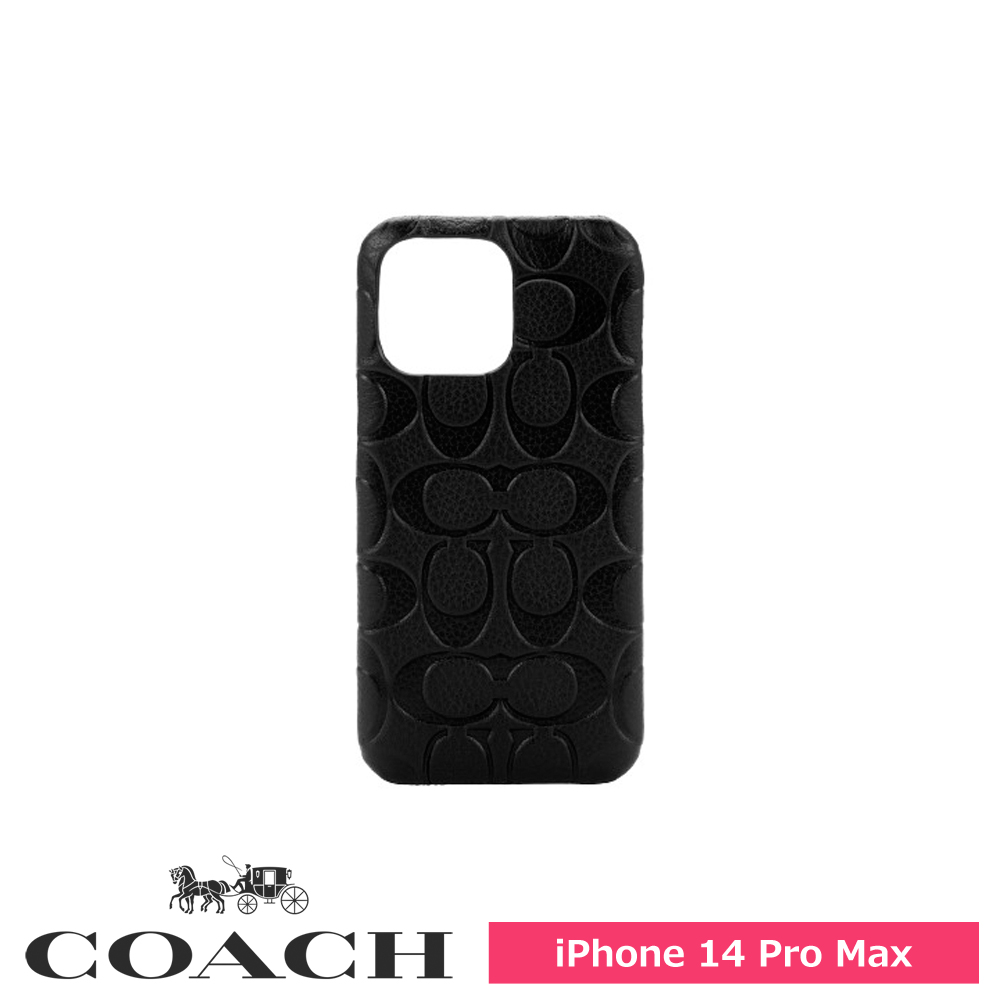 COACH コーチ iPhone 14 Pro Max Coach Slim Wrap - Pebbled Black 