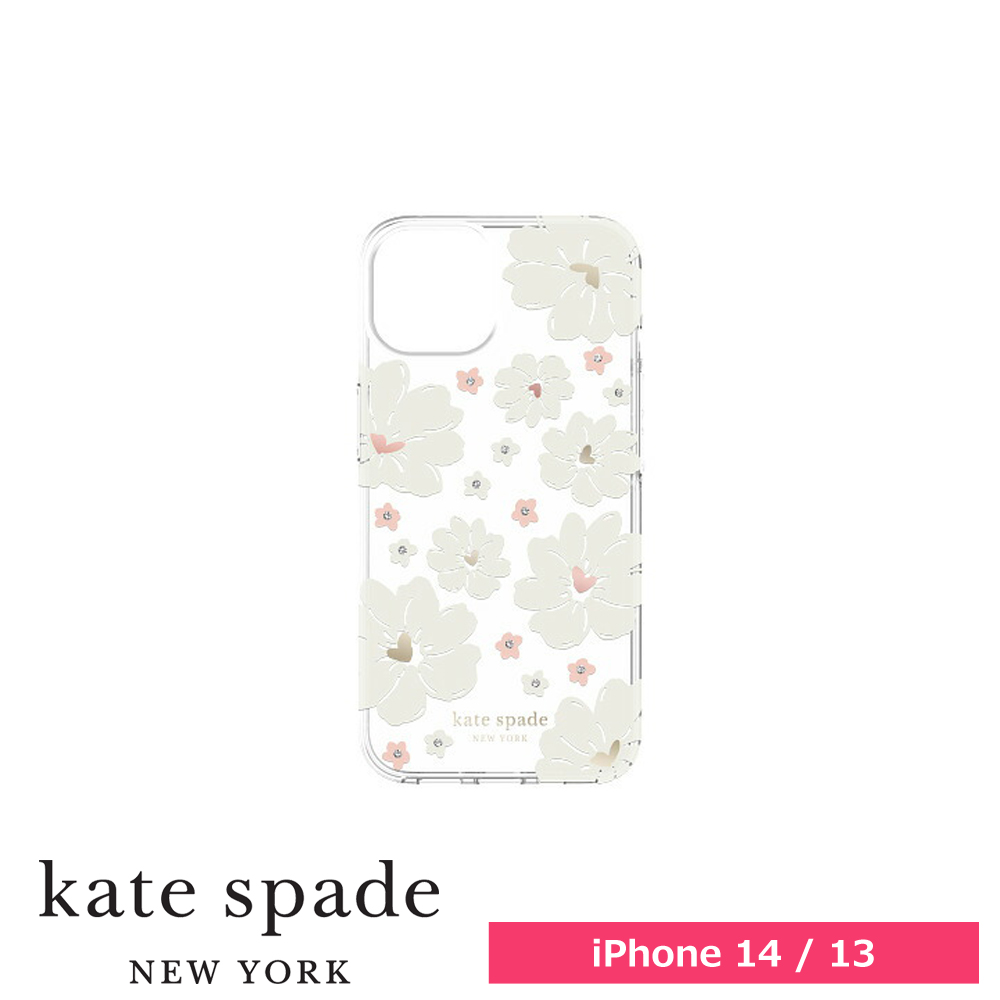 kate spade ケイトスペード iPhone 14 / iPhone 13  KSNY Protective Hardshell - Classic Peony/Cream