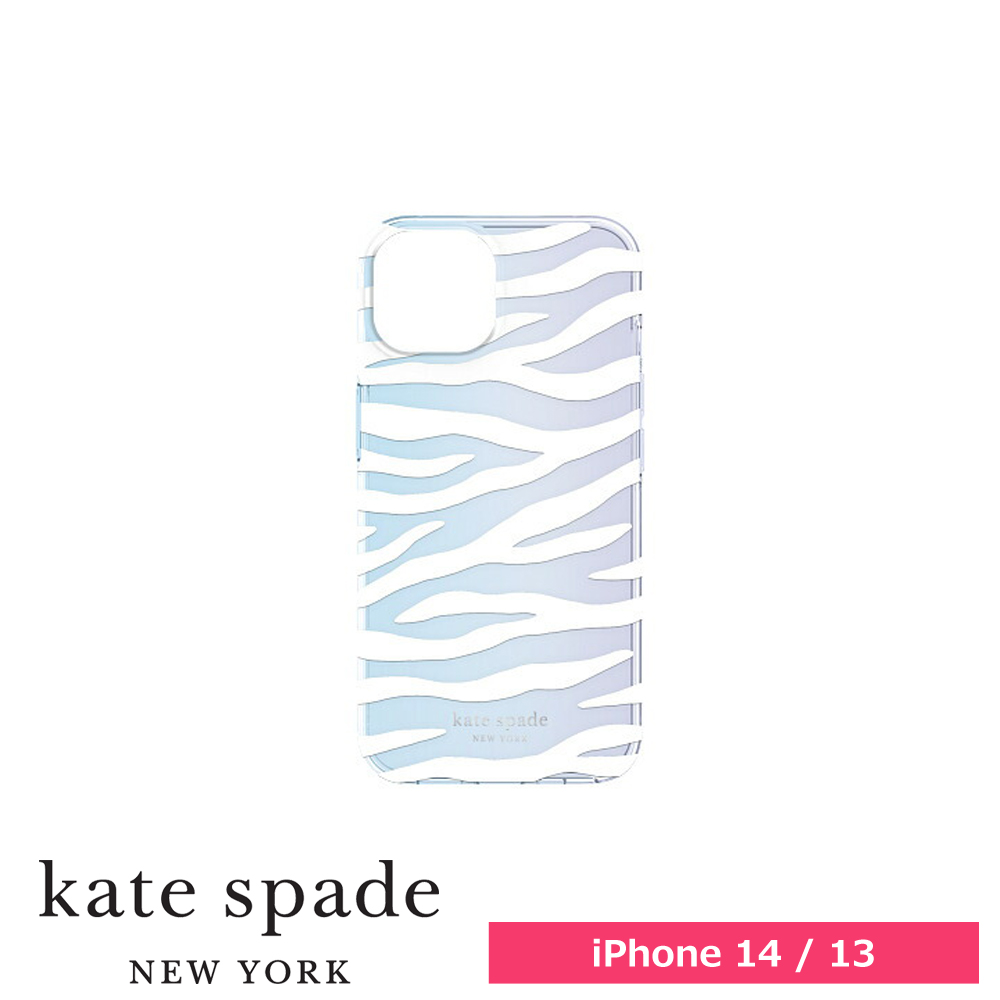 【アウトレット】kate spade ケイトスペード iPhone 14 / iPhone 13  KSNY Protective Hardshell - White Zebra