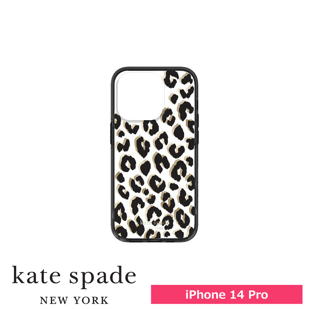 kate spade ケイトスペード iPhone 14 Pro KSNY Protective Hardshell - City Leopard Black