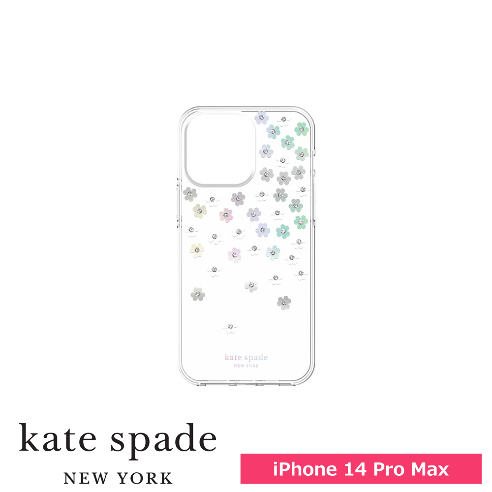 kate spade ケイトスペード iPhone 14 Pro Max KSNY Protective Hardshell - Scattered Flowers/Iridescent