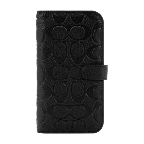 COACH コーチ iPhone 14 Plus Coach Folio Case - Black Pebbled