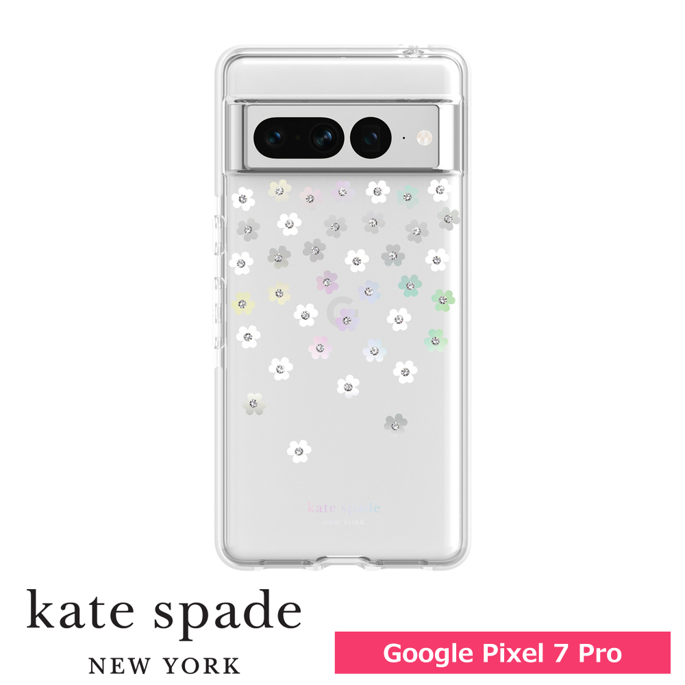 kate spade ケイトスペード KSNY Defensive Hardshell Case for Pixel 7 Pro - Scattered Flowers/Iridescent