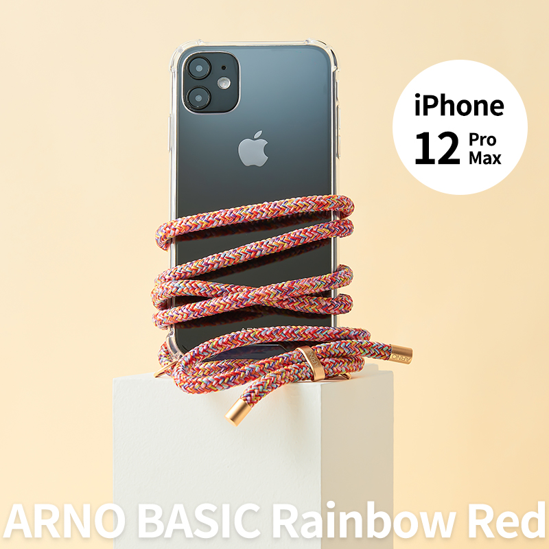 ARNO BASIC Rainbow Red iPhone 12 Pro Max スマホショルダーケース