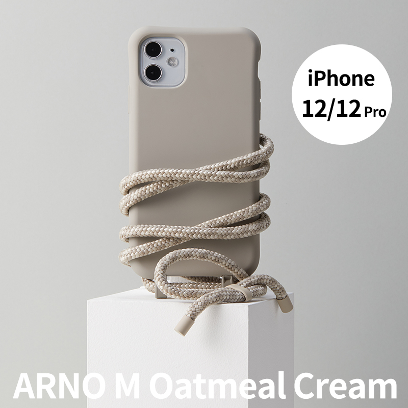 【アウトレット】iPhone 12/12 Pro ケース ARNO M Oatmeal Cream オートミールクリーム スマホショルダーケース ショルダーストラップ