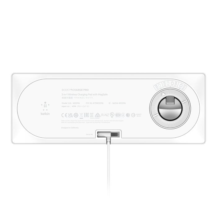大特価】BELKIN MagSafe 3-in-1 ワイヤレス充電パット ホワイト (電源 