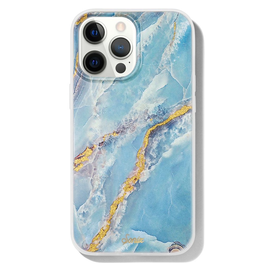 【アウトレット】Sonix ソニックス スマホケース スマホ ケース TPU iPhone13ProMax ブルー マーブル 2021 Ice Blue Marble Antimicrobial Case Magsafe対応