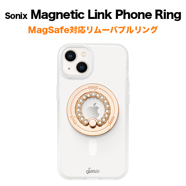 スマートフォン/携帯電話 スマートフォン本体 Sonix（ソニックス） Magnetic Link Phone Ring Gold Clear MagSafe 