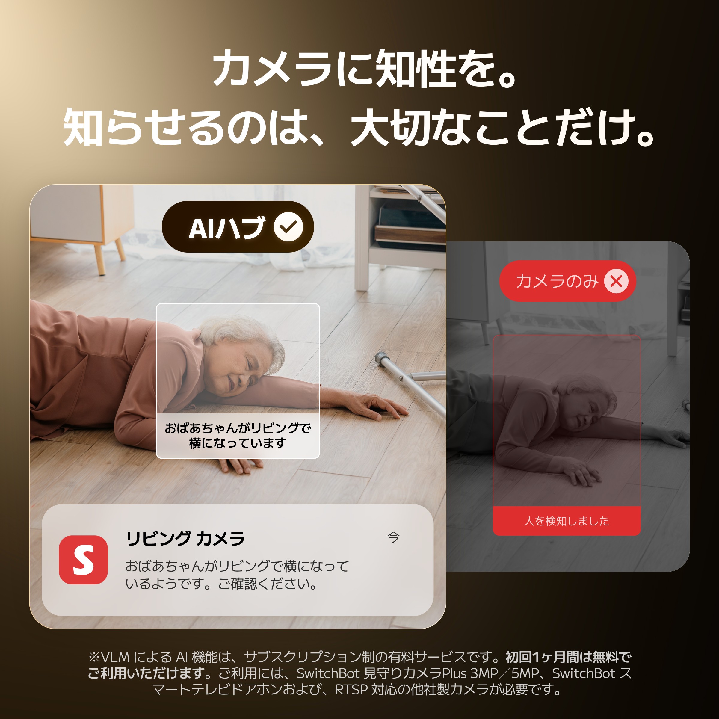 SwitchBot AIハブ VLM搭載 見守りカメラ連携 | スマホアクセサリー
