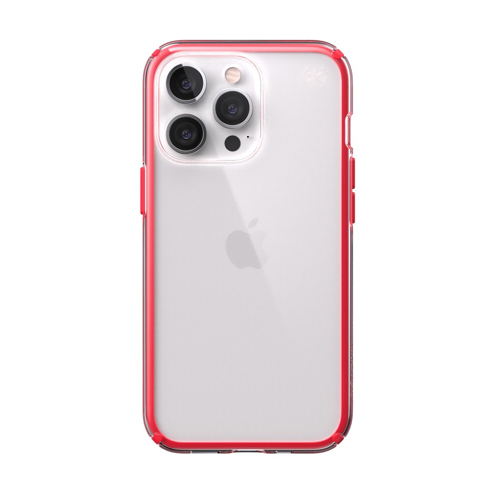 speck スペック スマホケース 耐衝撃 iPhone13Pro クリア レッド 2021 Presidio Perfect Clear Geo Clear Unreal Red ワイヤレス充電可 Magsafe対応