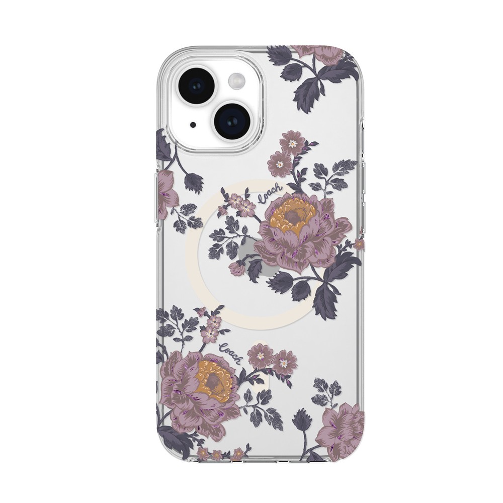 COACH コーチ iPhone 15 Coach Protective Case ケース for MagSafe - Moody Floral/Purple