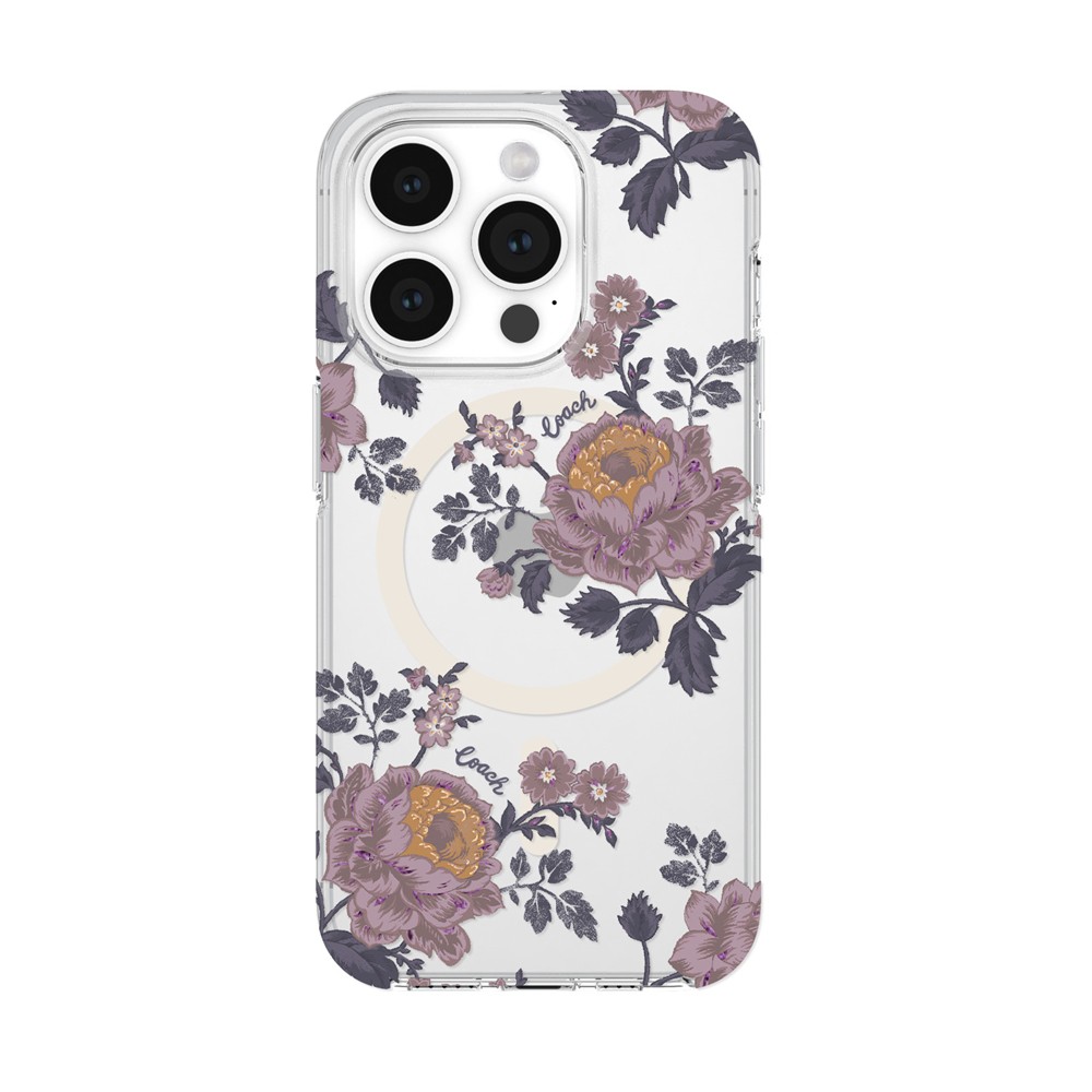 COACH コーチ iPhone 15 Pro Coach Protective Case ケース for MagSafe - Moody Floral/Purple