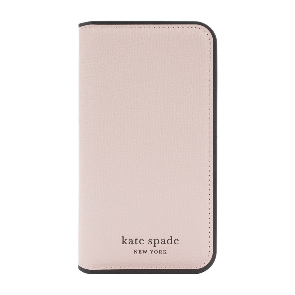 iPhone 15 kate spade ケイトスペード KSNY Folio Case - Pale Vellum/Black