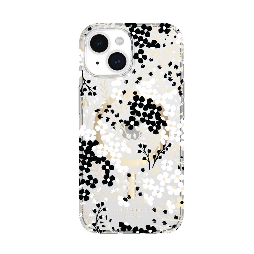 【ソフトバンク限定】iPhone 15 kate spade ケイトスペード KSNY Protective Hardshell MagSafe対応 - Multi Floral/Black White