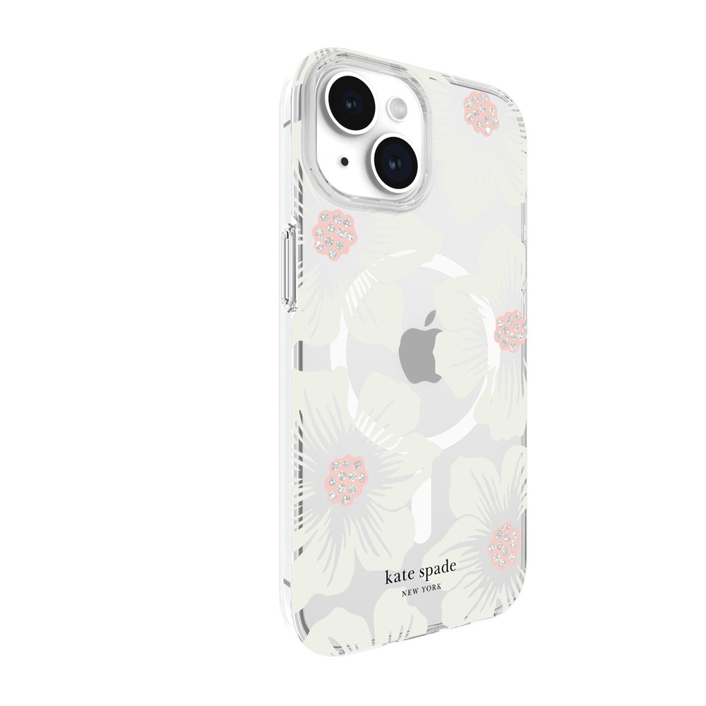 Kate Spade - New York Protective Hardshell Magsafe Case For Apple Iphone 15  / Iphone 14 / Iphone 13 - Hollyhock Cream KS052412