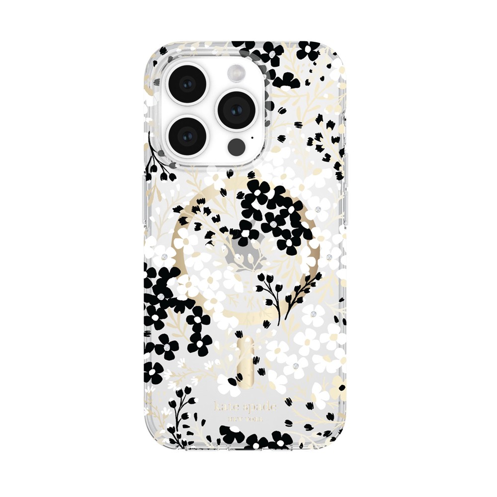 【ソフトバンク限定】iPhone 15 Pro kate spade ケイトスペード KSNY Protective Hardshell MagSafe対応 - Multi Floral/Black White