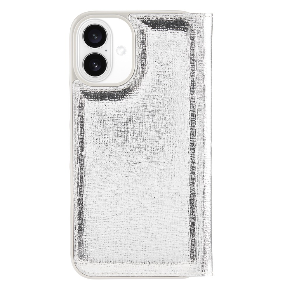 iPhone 16 Plus Kate Spade ケイトスペード  Folio Case - Metallic Silver / Recycled