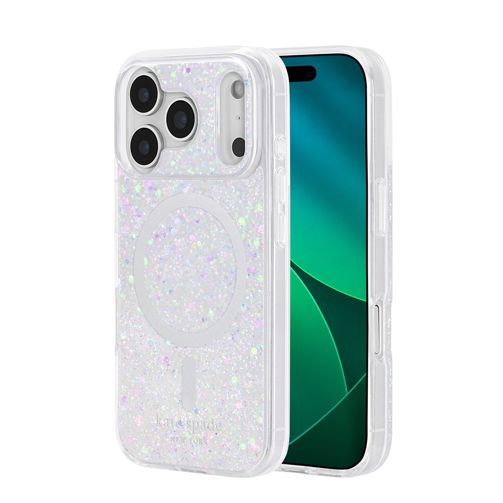 【予約商品】kate spade iPhone 17 Pro ケース Protective - Chunky Glitter Iridescent w/ MagSafe