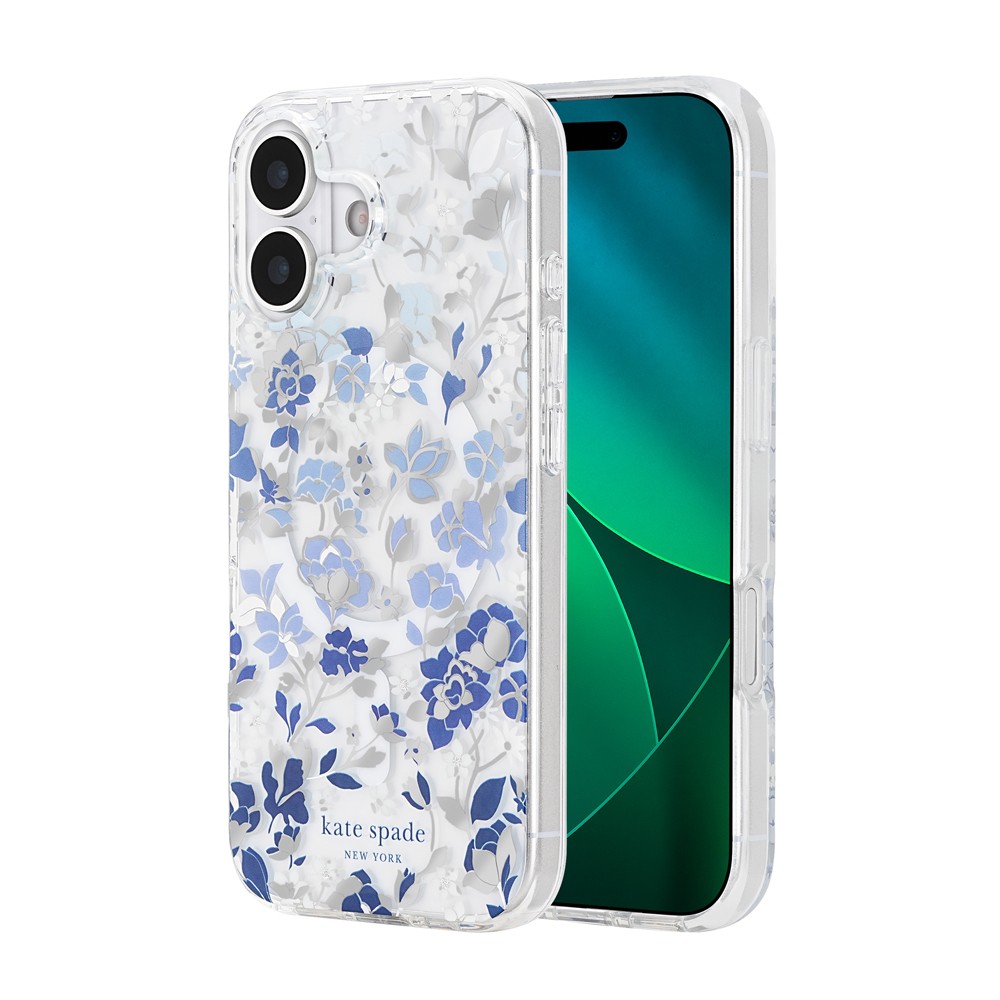 【予約商品】kate spade iPhone 17 ケース Protective - Flowerbed Blue w/ MagSafe