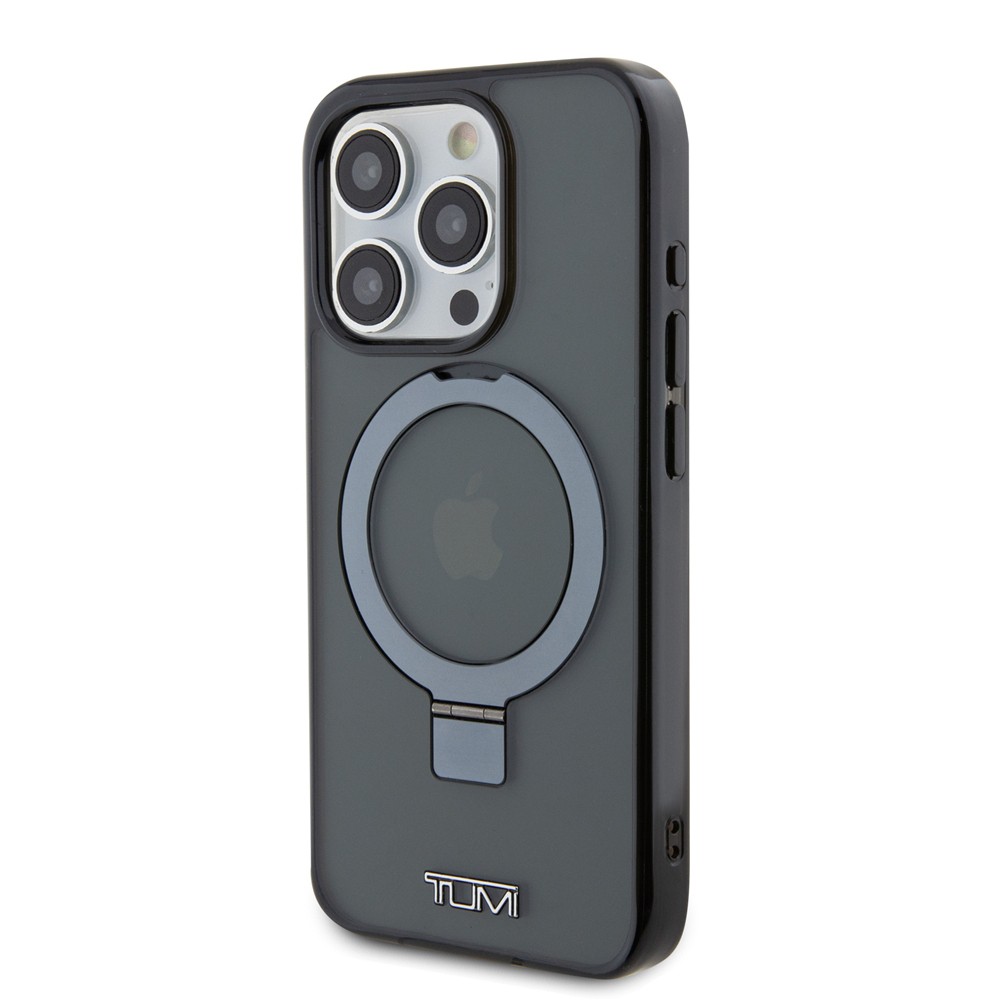 TUMI iPhone 15 Pro HC PC/TPU METALLIC MAGSAFE WITH STAND- BLACK