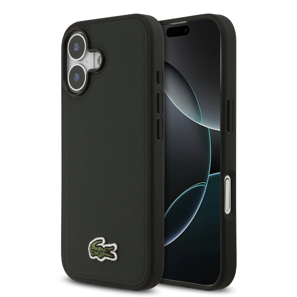 【予約商品】LACOSTE iPhone 17 HARD CASE MAGSAFE ICONIC PETIT PIQUE PU WOVEN LOGO