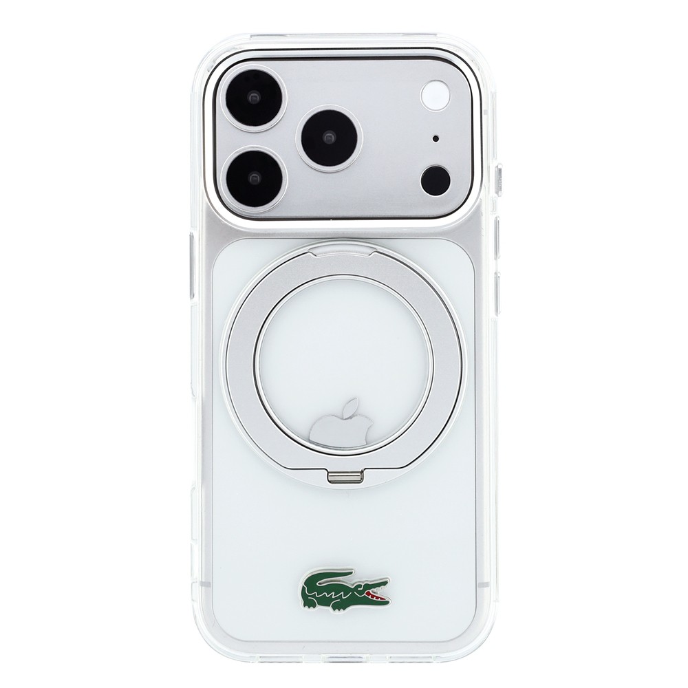 LACOSTE iPhone 18 Pro HARD CASE MAGSAFE IML WITH RING STAND GLOSSY FINISH & LAQUER LOGO CLEAR