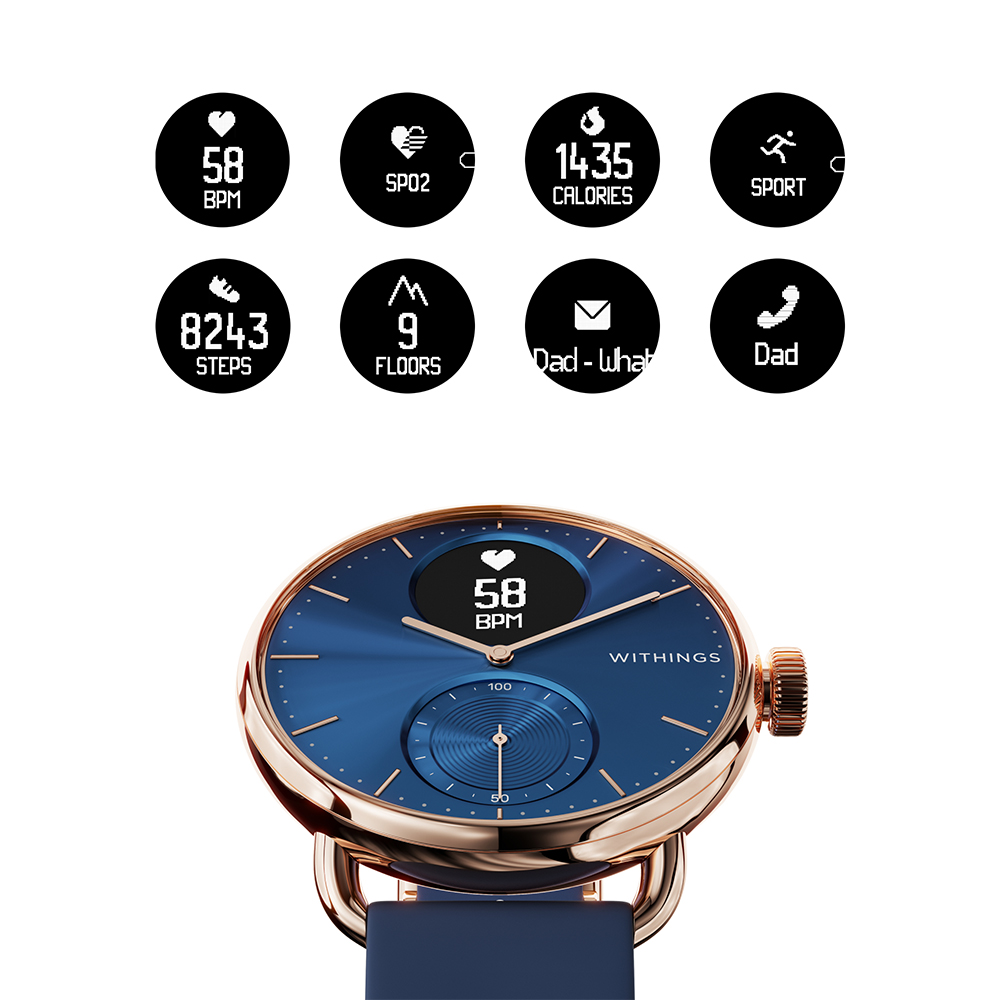 Withings ScanWatch 38mm Rose Gold Blue スマートウォッチ | 【公式 